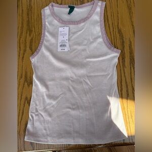 Wild Fable Ribbed Tank Top with Pink Edging